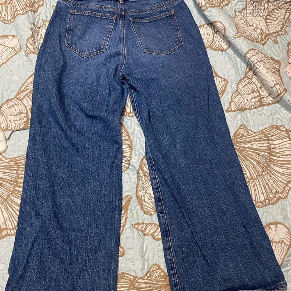 Ann Taylor Blue Wide-Leg  Crop Jeans High Rise Size 2p - Picture 8 of 14
